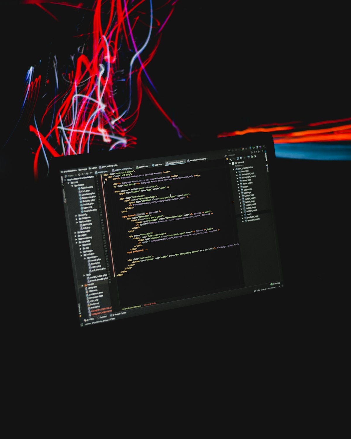 Open laptop on a desk